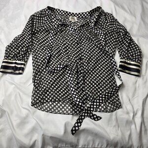 Milly of New York Black & White Polka Dot Sheer Blouse – Size 4